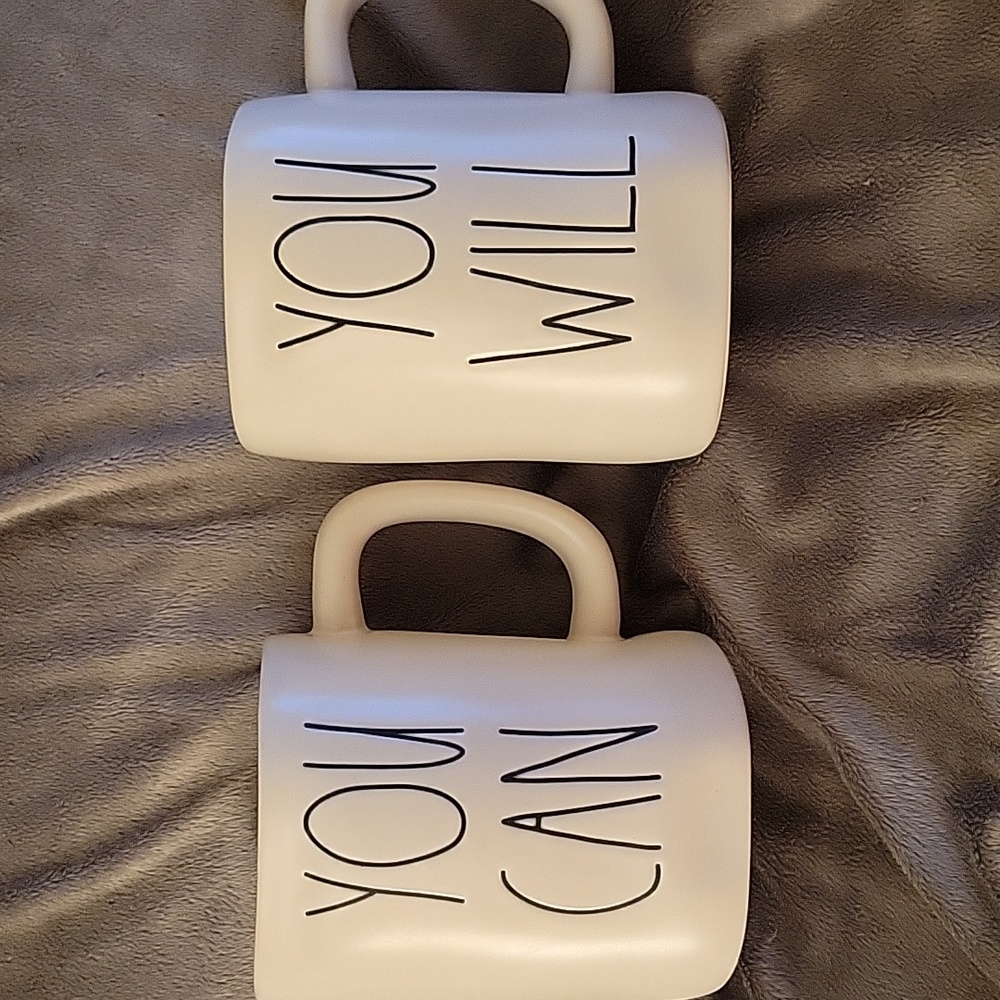 Rae Dunn by Magenta "You Will" & "You Can" Mugs set of two.
